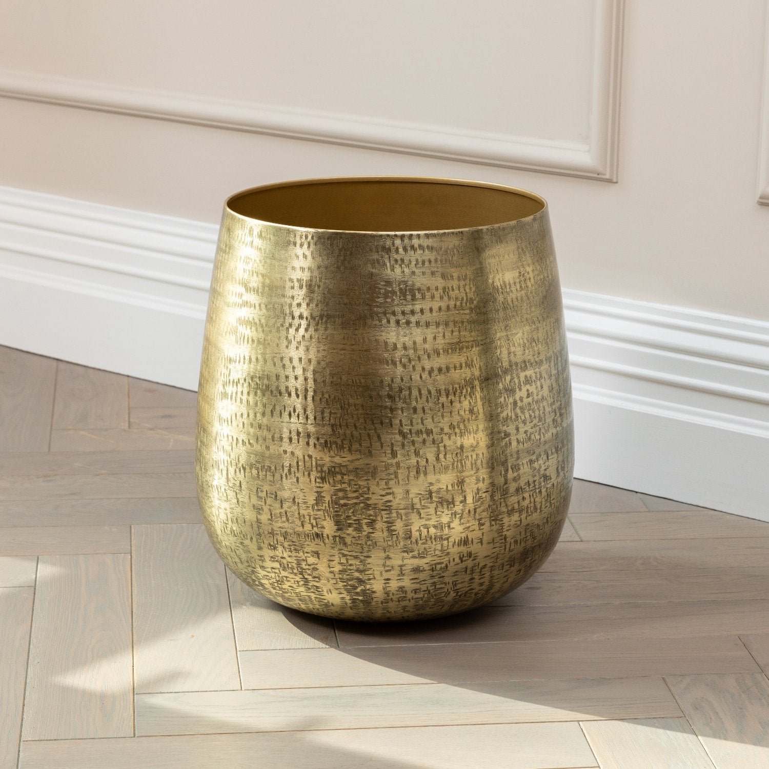 Artificial Fiddle Fig UV/IFV in Gold Metal Planter - Image 3